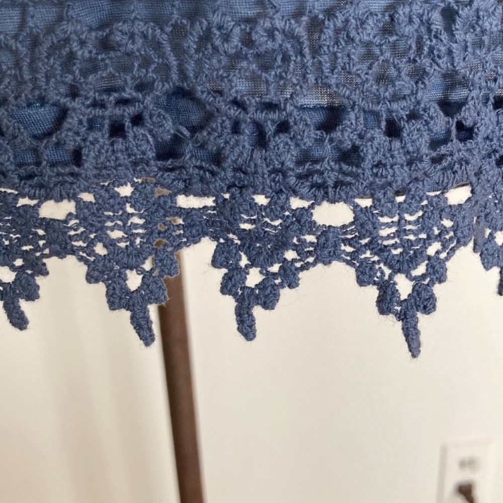 Cotton lace sleeveless top, lined with Tencel knit, invisible side zipper, M - Picture 2 of 10